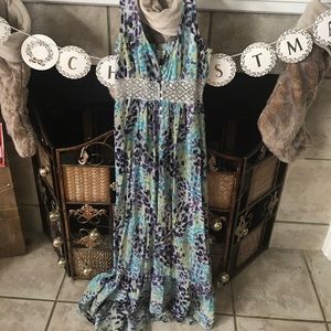 Bcbg generation hi low maxi dress sz. Xs dots